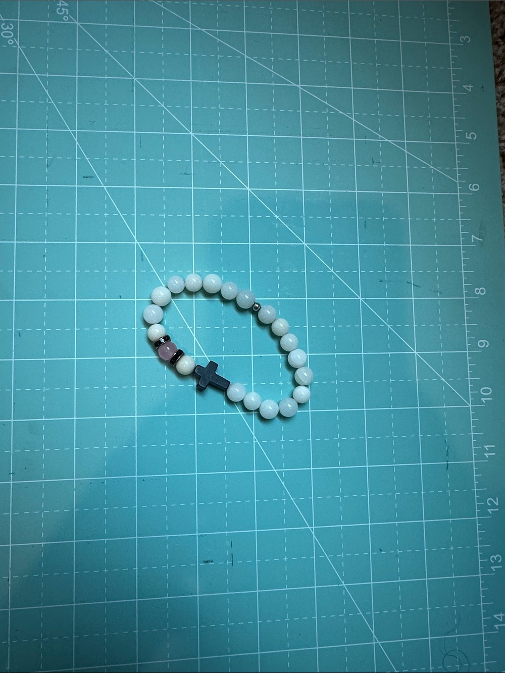Pearl cross bracelet